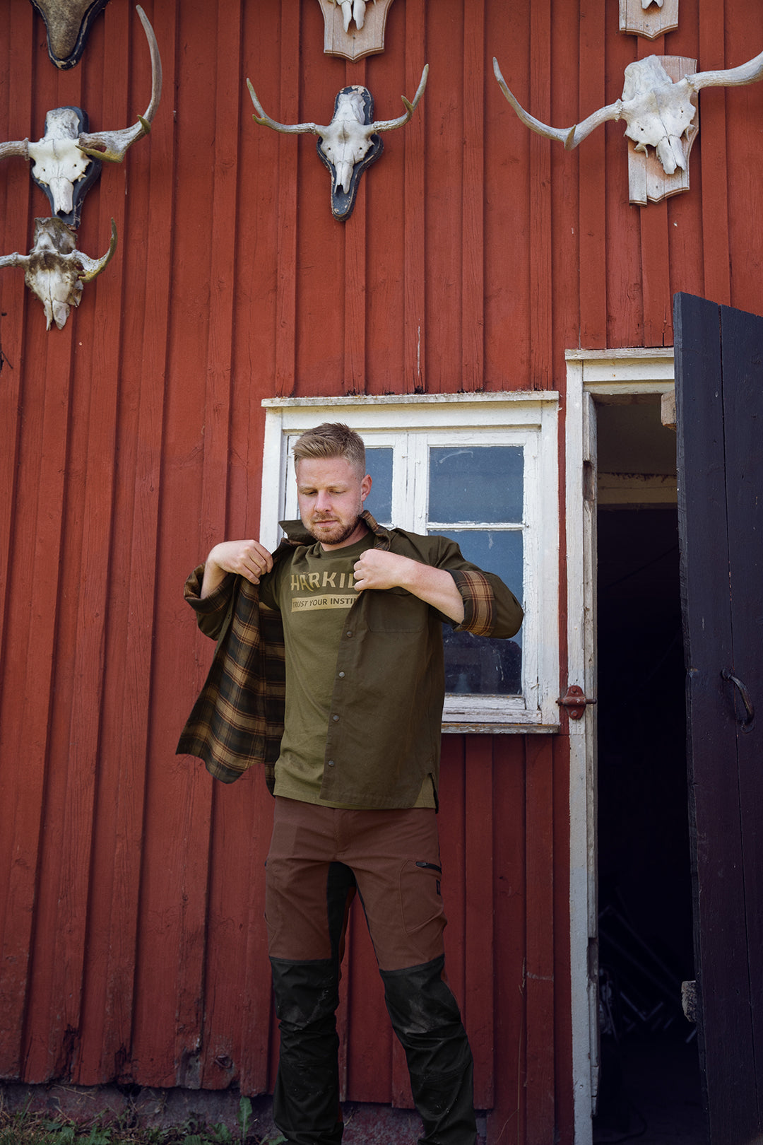 Logo t-shirt 2-pack ANTIQUE SAND/DARK OLIVE / S