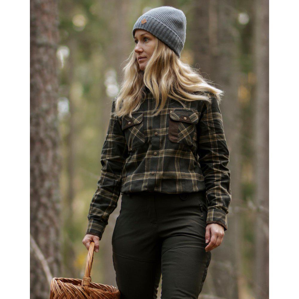 Skjorta Prestwick Exclusive Dam MOSSGREEN/BROWN / S