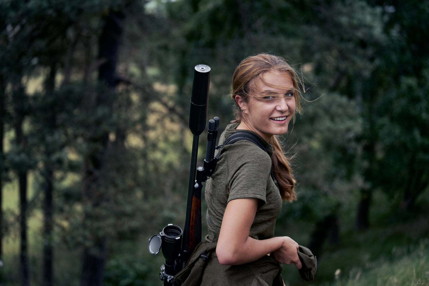 Active S/S T-Shirt Dam PINE GREEN / S