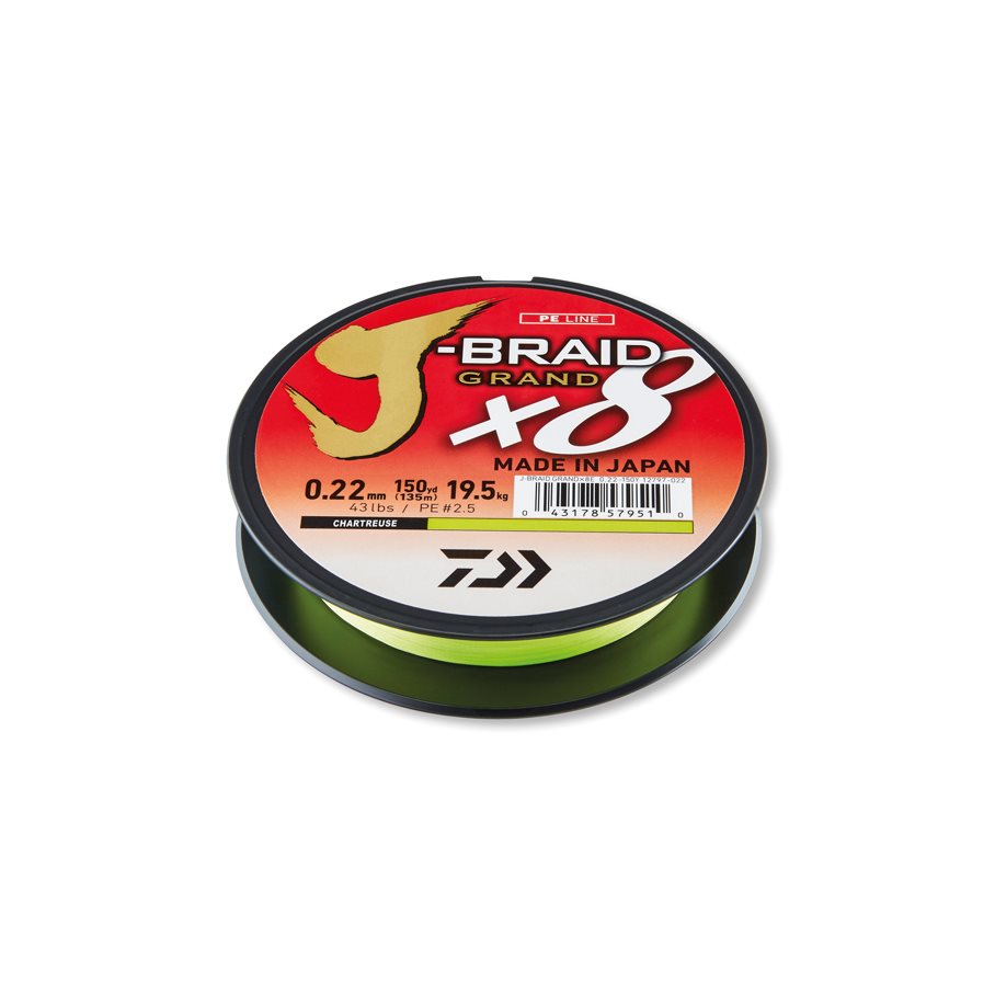 J-Braid X8 Grand 135m Chartreuse CHARTREUSE / 0,16 MM