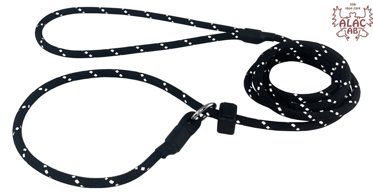 Retriverkoppel med invävd reflex 190 cm i flera färger SVART / EN STL