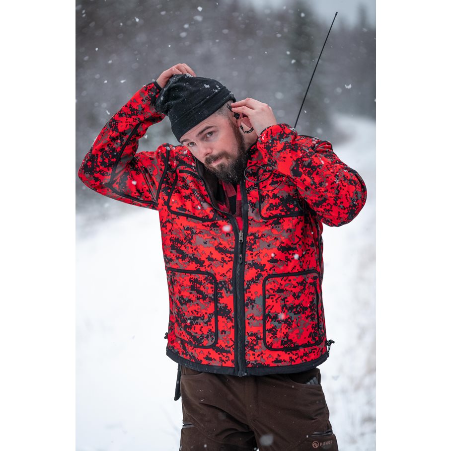 Jämtland Pixel Jacka RÖD/SVART / L