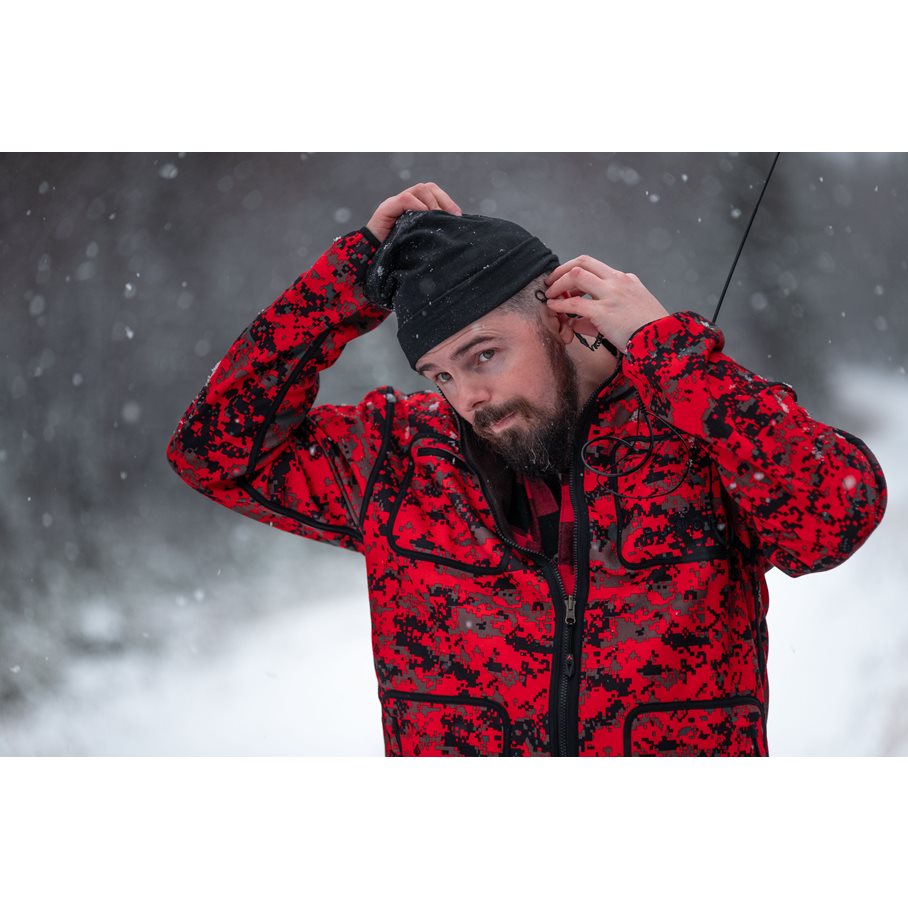 Jämtland Pixel Jacka RÖD/SVART / S