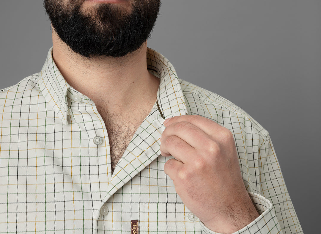 Allerston L/S skjorta EMERALD GREEN/WHITE / M