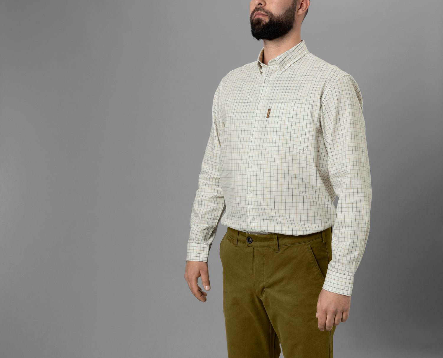 Allerston L/S skjorta EMERALD GREEN/WHITE / XL