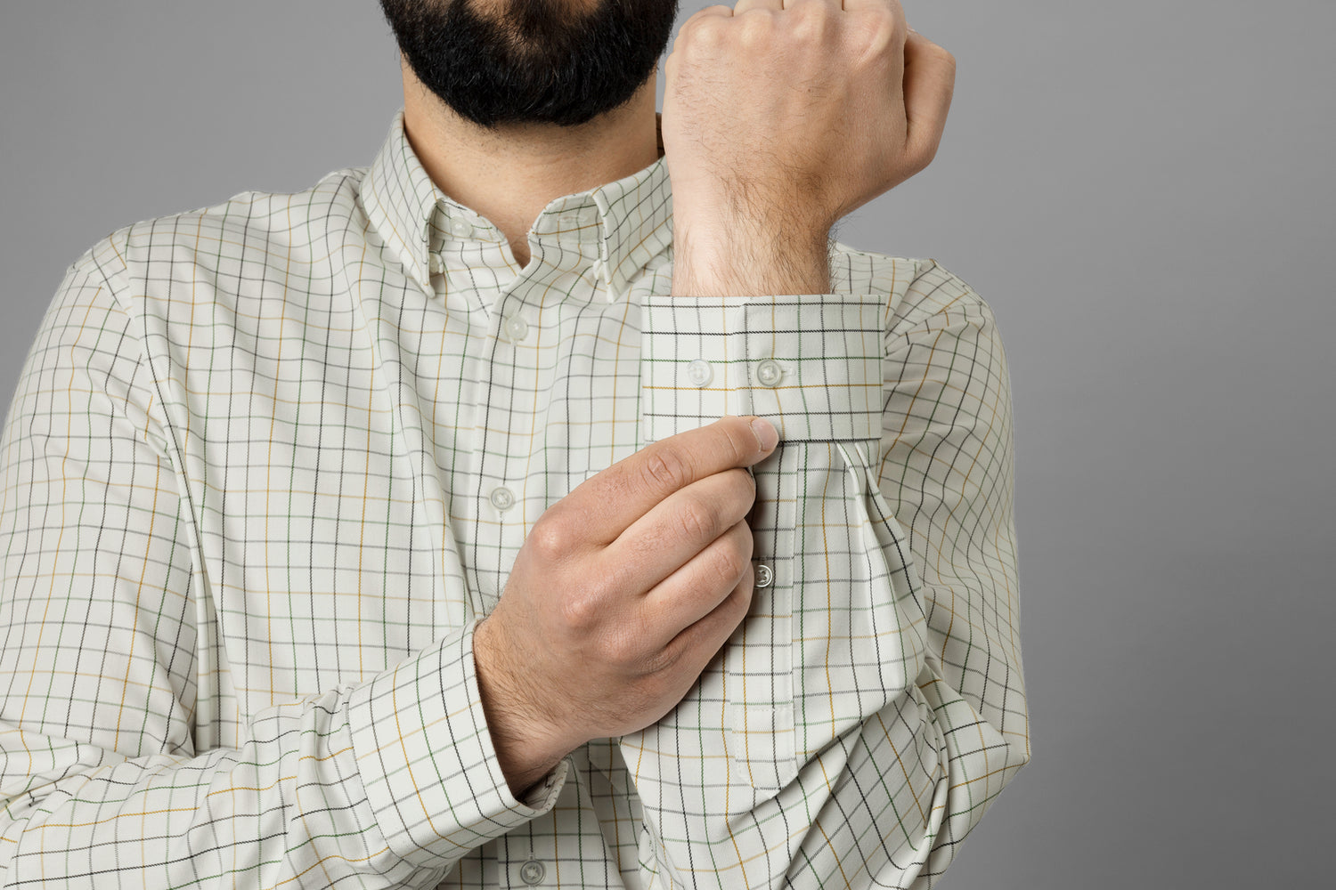 Allerston L/S skjorta EMERALD GREEN/WHITE / 3XL