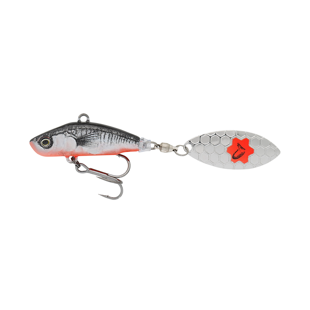 3D Stickleback Tail Spin BLACK RED / 7 CM