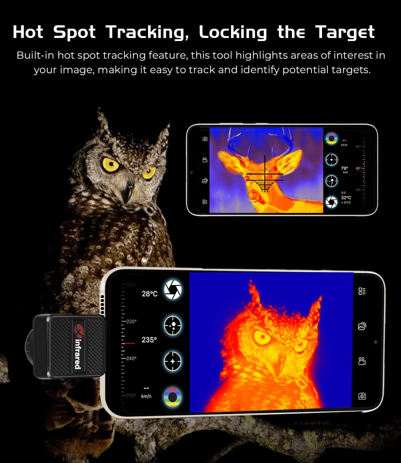 T2 PRO 256 x 192 Värmekamera För IOS Mobiltelefoner Eller Plattor EN STL