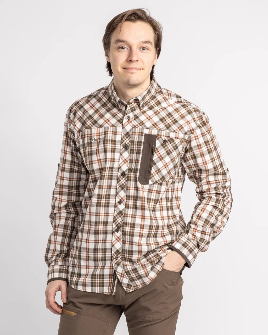 Wolf Shirt Men OFFWHITE/BRUN / S