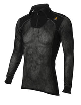 WoolNet Original Polo w/Zip Men Jet Black JET BLACK / XS