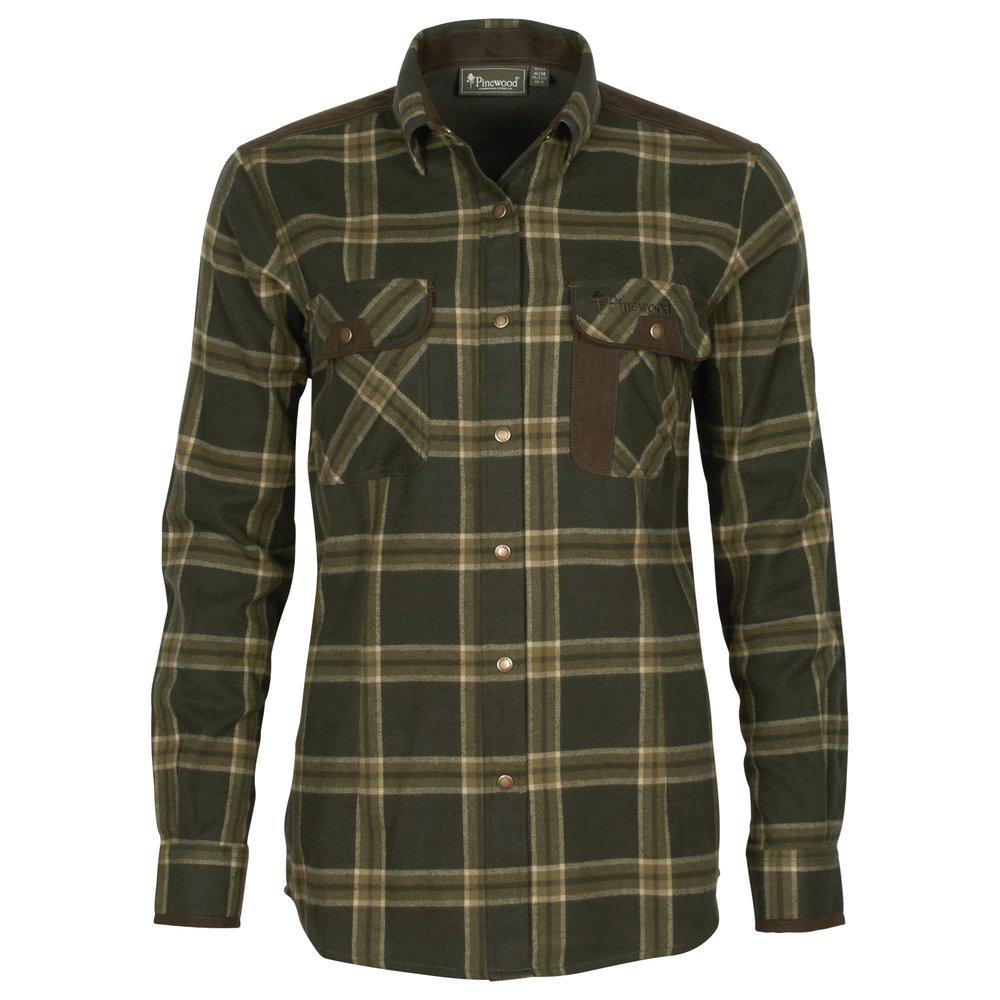 Skjorta Prestwick Exclusive Dam MOSSGREEN/BROWN / S