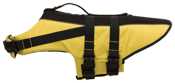 Flytväst för hund,XL: 65 cm: 60-96 cm GUL/SVART / ONE SIZE