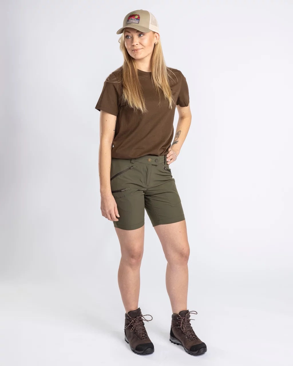 Abisko Light Stretch Shorts Dam MOSSGRÖN / 34