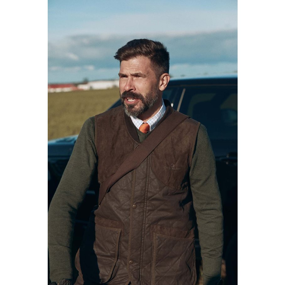 Vintage Shooting Väst Herr BRUN / XXL