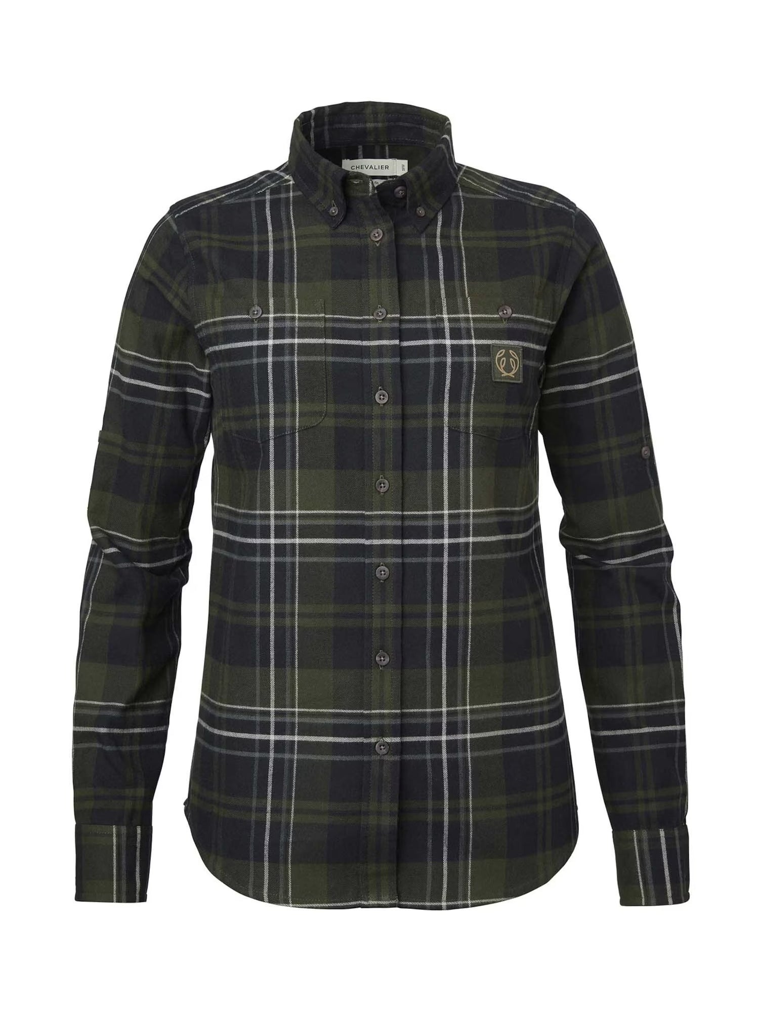 Heron Flannel Shirt Women OCTOBER GREEN CHECKED / 40