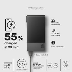 Powerbank M2 10000 mAh SVART / EN STL