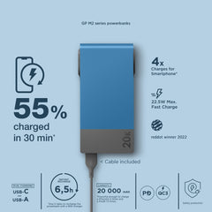 Powerbank M2 20000 mAh BLÅ / EN STL