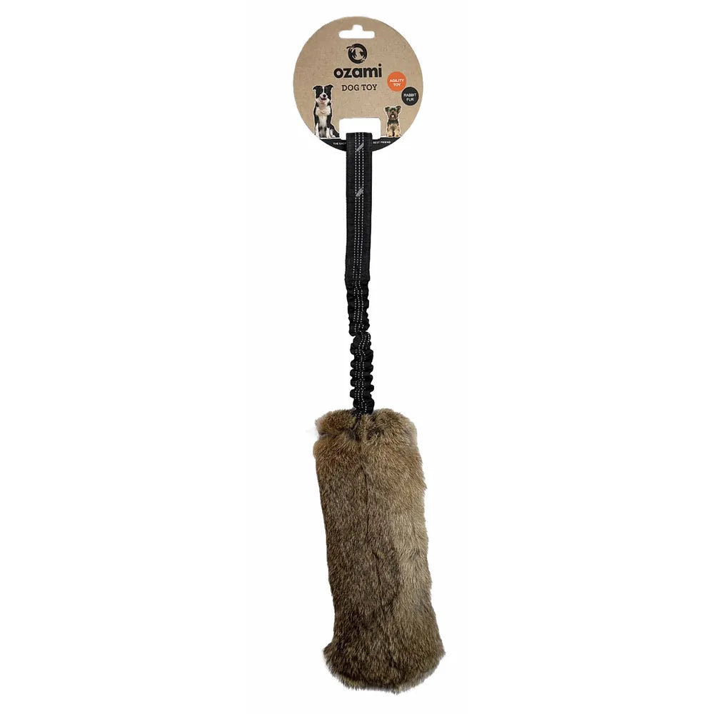 Play-n-Tug Hundleksak med kaninskinn